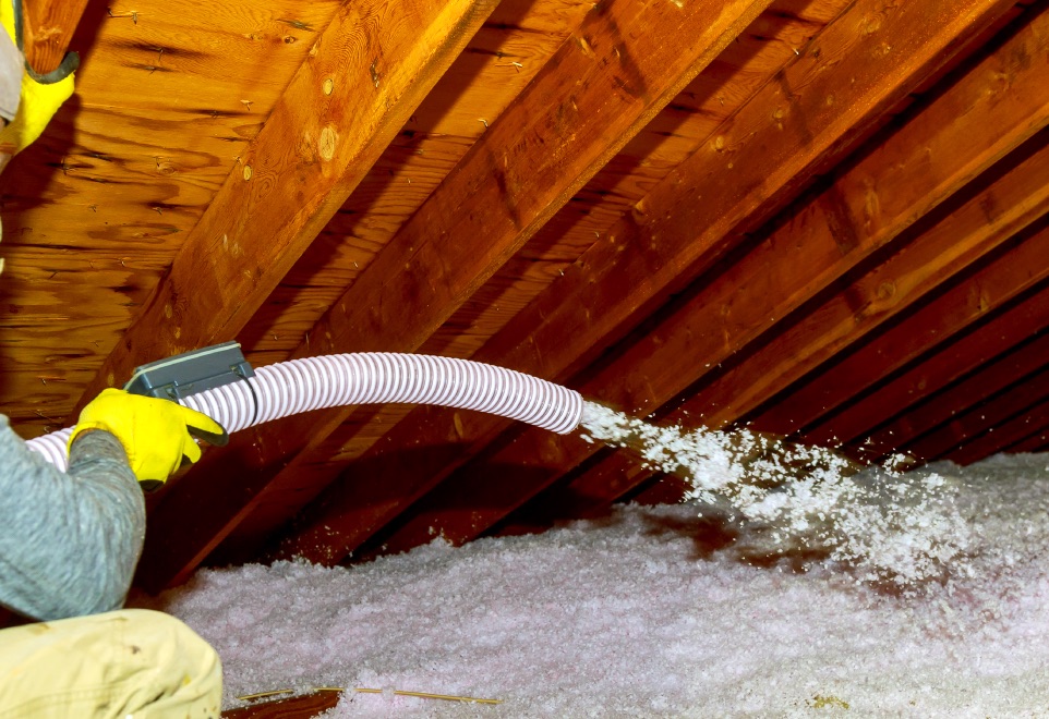 blowing in attic insulation